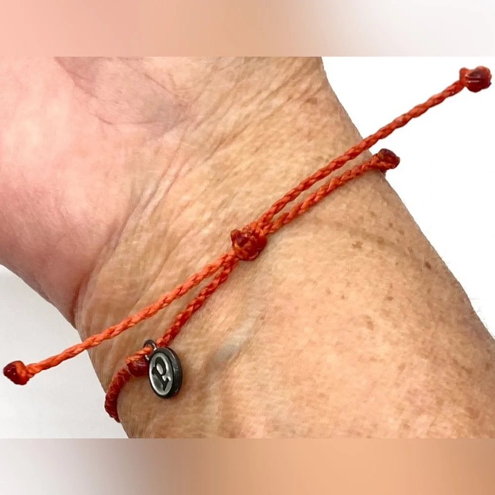 PuraVida Cream Red Braided Beaded Shell Charm String Bracelets Boho Y2K Festival